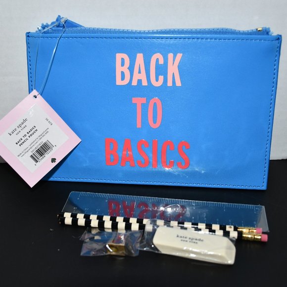 Kate Spade Back To Basics  Pencil Pouch in Blue - Picture 1 of 4
